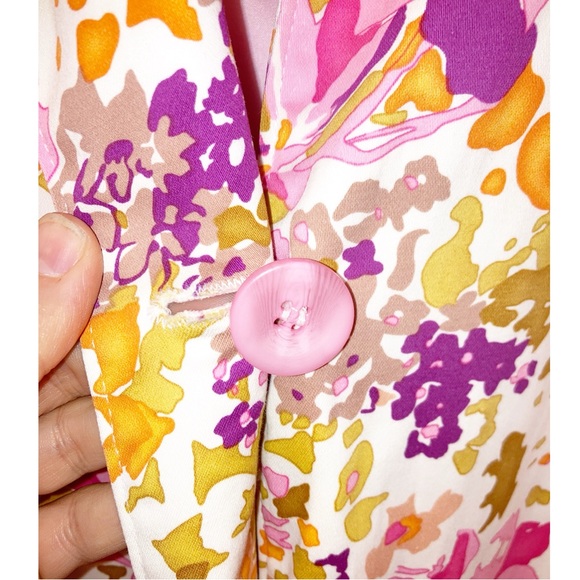 VTG Y2K MARSHALL FIELD’S Floral Trench Coat SZ; Large - Picture 9 of 14